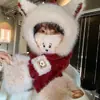 2026 Nuevo Modelo Sombrero de Peluche de Oso a Prueba de Frío y Cálido, Bufanda y Guantes Todo en Uno para Mujer, Sombrero Grueso de Invierno para Ciclismo con Protección para las Orejas
