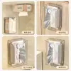 Caja de pañuelos de papel para baño, montaje en pared, tocador sin perforaciones, caja de pañuelos faciales, caja de almacenamiento multifuncional para pañuelos faciales