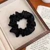 Diadema de alta gama estilo coreano con pliegues y volantes, con diseño de capullo floral, Cuerda para moño bajo minimalista francesa negra