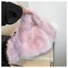 Bolsa Peluda para Mulheres 2026 Outono e Inverno Novo Estilo Vermelho Rosa Bolsa de Mão Pelúcia Pequeno Monstro Bolsa de Balde Peluda