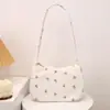 Bolso de Hombro Blanco con Estampado Floral Pequeño para Mujer - Bolso Mini Hobo con Correa a Juego Estampada de Rosas, Cartera Dulce Coqueta