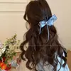 Elegante pinza para el pelo con lazo en la nuca, pequeña pinza tipo banana de malla de encaje estilo Chanel, pinza negra para peinado semi-recogido para mujer