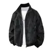 Estilo Novo de Outono Jaqueta de Couro Estilo Retro Americano Masculina Moda Tendência Gola Alta Couro PU Moda Casal Peça de Outerwear