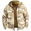 Sudadera con capucha de impresión 3D y digital con elementos multicolores transfronterizos, forro marrón, chaqueta de algodón