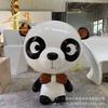 Asientos de Fibra de Vidrio Banco de Dibujos Animados para Centro Comercial Área Infantil Silla de Descanso Escultura de Panda Empalme Hexagonal Uso Comercial Simple