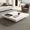 Estilo Italiano Minimalista Luxo Leve Moderno Simples Mesa de Centro em Rocha Quadrada Sala de Estar Doméstico Apartamento Grande e Pequeno Senso de Design Quadrado Celebridade da Internet