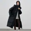 Nueva Chaqueta de Plumón Cálida Larga Hasta la Rodilla Color Sólido para Mujer Otoño/Invierno 2026, Longitud Media, 90% Plumón de Pato, Alta Calidad, con Capucha