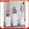 Entrada sala de estar pedestal de mármol de alta superficie vertical soporte de exhibición mueble de TV base decorativa de mármol de pie