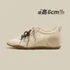 Zapatos de entrenamiento alemanes de cuero genuino para mujer que aumentan la altura, modelo nuevo 2026, zapatos Mary Jane casuales deportivos con correa cruzada, suela gruesa versátil estilo Forrest Gump