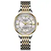 Reloj de Pulsera Clásico de Negocios para Hombre con Cuarzo, Números Romanos e Incrustaciones de Diamante, Reloj con Calendario Simple/Doble, Correa de Acero Inoxidable Resistente al Agua