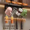 Portacepillos de dientes estilo vintage, instalación sin taladro, para baño, debajo del gabinete del espejo, colgado invertido para vaso de enjuague bucal y estante de almacenamiento de cepillos de dientes