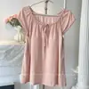 Pijama con Almohadillas para el Pecho para Mujer, Algodón Nube de Verano con Pantalones Cortos de Manga Corta, Delgado, Fresco, Estilo Princesa, Dulce Conjunto para Estar en Casa