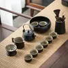 Juego de Té Chino Set para Sala de Estar en Casa Oficina Simple Cerámica Barro Negro Tetera Taza de Té Juego Pequeño Juego de Té Kung Fu
