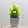 Flores Artificiais de Simulação Decorações Criativas para Mesa de Casa Flores de Plástico Grama Artificial Plantas Verdes Decorações de Interior Mini Decorações Bonsai