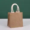 Sacolas Transfronteiriças Logo Personalizado Bolsas de Linho Sacolas de Lona Juta Sacolas de Presente Publicidade da Empresa Personalizadas