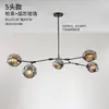 Lámpara molecular moderna, minimalista y de moda para sala de estar y comedor, candelabro de estilo francés, lámpara de techo molecular creativa de múltiples cabezales para dormitorio, al por mayor