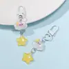Llavero de Resina con Forma de Corazón y Estrella Transparente de Hielo Estrella de Cinco Puntas Regalo para Mejor Amiga Adorno Colgante Hecho a Mano DIY Venta al por Mayor