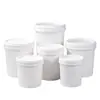 Cubos redondos de plástico personalizados 2L-20L, transparentes, disponibles en varios tamaños, adecuados para envasado de alimentos, químicos y químicos de uso diario