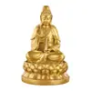 Estatua de Buda para el Hogar Latón Guanyin Bodhisattva Sentado sobre Loto Estatua de Guanyin Estatua de los Tres Santos Metal de Cobre Artesanía al por Mayor