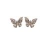 Brincos de orelha de borboleta com zircônia de luxo leve da Coreia do Sul, design de nicho simples, sem furos para orelhas, brincos elegantes para mulheres, atacado