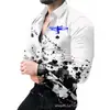 Comercio Exterior Europeo y Americano Camisa Estampada 3D para Hombre Primavera y Otoño Nuevo Estilo Casual de Moda Camisa de Manga Larga para Hombre Talla Grande Camisa Venta al por Mayor