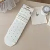 26 Calcetines Nuevos de Principios de Otoño para Mujer con Parche de Corazón de Lunares, Calcetines de Media Caña para Mujer, Calcetines de Algodón de Color Sólido Estilo Japonés de Media Caña Holgados