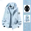 Chaqueta Exterior 3 en 1 a Prueba de Viento e Impermeable para Hombres y Mujeres, Forro de Forro Polar Otoño/Invierno para Calidez, Ropa Exterior para Montañismo, Senderismo y Viajes