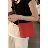 Moda Transfronteriza Bolso Rojo Bolso de Hombro para Mujer 2025 Nuevo Bolso Cubo Lichi Simple Bolso Cruzado Versátil