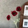 Flores papoulas artificiais com 4 cabeças aveludadas para decoração de casa e casamento, paisagismo e fotografia