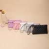 Nueva Cartera Lingge para Mujer Larga a la Moda Casual de Gran Capacidad Doble Cremallera Bolso Clutch Almacenamiento Teléfono Móvil Monedero