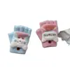 Guantes de Gato Hembra de Dibujos Animados con Dedos Medios abatibles para Edades 2-7, Resistentes al Frío Invernal y Cálidos, Engrosados para Guardería, Lindos para Uso al Aire Libre