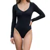 Body Moldeador de Manga Larga Estilo Europeo y Americano con Control de Abdomen, Cinturilla, Soporte de Busto, Levantamiento de Glúteos, Abertura de Entrepierna con Botones