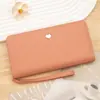Bolso de mano largo transfronterizo, en stock, con textura de patrón de lichi, billetera para mujer con diseño de corazón, simple y minimalista, gran capacidad y múltiples ranuras para tarjetas, perfecto como monedero de mano