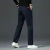 2026 Nuevos Pantalones Casuales de Algodón Puro con Felpa para Hombre Pantalones de Otoño e Invierno Pierna Recta Suelta Pantalones Largos Pantalones de Hombre de Negocios para Papá