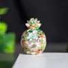 Adornos de Piña Dorada de Resina Rellena de Cristal Natural Mascota Fresca y Linda Decoraciones de Escritorio de Escritorio
