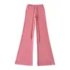 Conjunto de dos piezas para mujer, estilo coreano, chaqueta cárdigan corta con capucha de forro polar de caída fluida, pantalones acampanados versátiles con cordón.