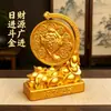 Adorno de sapo de oro para dropshipping que gira para atraer riqueza y traer buena fortuna, un adorno de escritorio auspicioso para el hogar de estilo tradicional chino, regalo