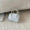 Bolso de mano de lunares estilo chica dulce coreana, bolso tipo bowling para mujer, nuevo y moderno de moda para el verano 2026, bolso grande de capacidad para el hombro
