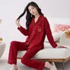 Pijama Animal del Año Rojo Grande para Mujer Primavera y Otoño 2025 Nuevo Algodón Puro Manga Larga Lujo Festivo Gama Alta Ropa de Casa