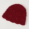 Moda Nueva 2025 Gorro de Punto Sencillo Color Sólido Elegante Hecho a Mano con Ganchillo Elegante Dulce Decorativo de Lana