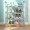 Zapatero de Acero Inoxidable Multicapa Simple Zapatero Almacenamiento Gabinete de Zapatos Interior Dormitorio Puerta Hogar Bonito Económico