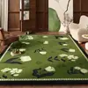 Alfombra Americana Retro para Sala de Estar Verde Lunares Hogar Área Grande Sofá Mesa de Centro Manta Dormitorio Cabecera Alfombra Antideslizante para Pies