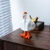 Amazon Cross-Border Novo Fofo Dedo do Meio Frango Artesanato de Resina Estátua de Animal Decorativa Decoração de Casa Sala de Estar
