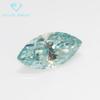 Pedra Solta de Moissanita Azul-Esverdeada Corte Marquise, Moissanita Azul Mar Claro, Clareza Vvs, Corte 3Ex, Moissanita de Cor Natural