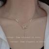 Collar de perlas con lazo de circonita Super Flash de estilo ligero de lujo a la moda, temperamento femenino, versátil, diseño de nicho, collar obligatorio