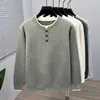 Suéter de Punto Grueso Cálido de Cuello Redondo Falso Dos Piezas para Hombre 2026 Otoño/Invierno Nuevo Suéter Casual de Manga Larga para Hombre