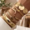 Conjunto de pulseras circulares geométricas de punto de onda más vendido transfronterizo, juego de cinco piezas para mujer, moderno, versátil, lujo ligero, joyería elegante