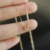 Collar de Plata de Ley S925 Chapado en Oro de 14K para Mujer, Cadena para Clavícula Estilo Herradura Mini Forma de U, Versátil Colgante Nuevo 2024