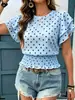 Camiseta de Manga Corta con Estampado de Lunares Redondo, Estilo Europeo y Americano, Nueva, Transfronteriza, Moda Casual, Primavera y Verano 2026