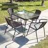 Juego de mesa y sillas de exterior con sombrilla, juego de tres piezas de mesa y sillas de jardín al aire libre para patio, mesa plegable de ocio para balcón exterior del hogar